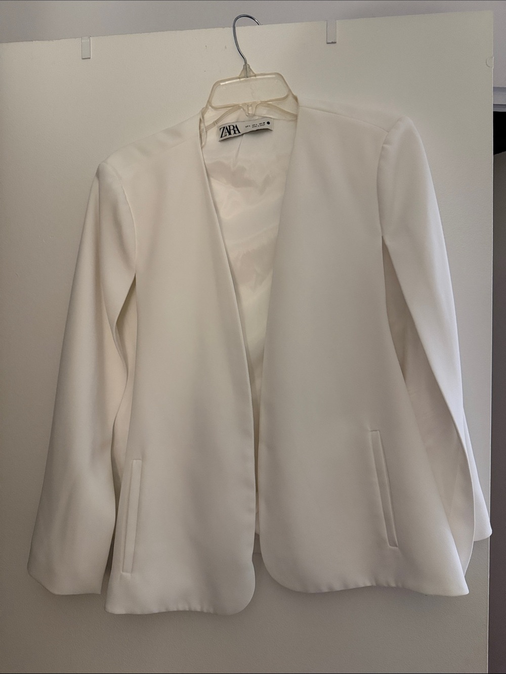 Zara Women's Ivory Open-Front Blazer Jacket